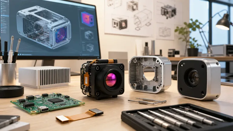 Infrared camera module with prototype enclosure, PCB, CAD workstation, and OEM design tools