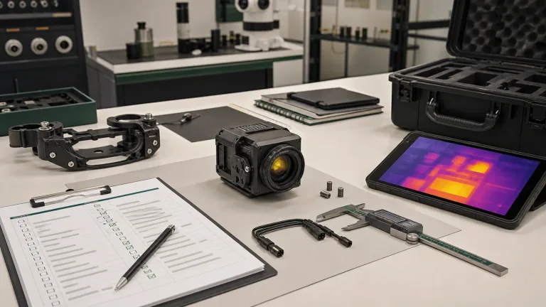 uav thermal camera acceptance memo on an engineering review table after a demo flight