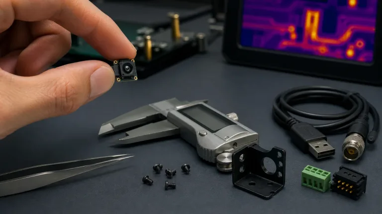 oem pro av camera compact HR21 thermal module with calipers and AV video connectors
