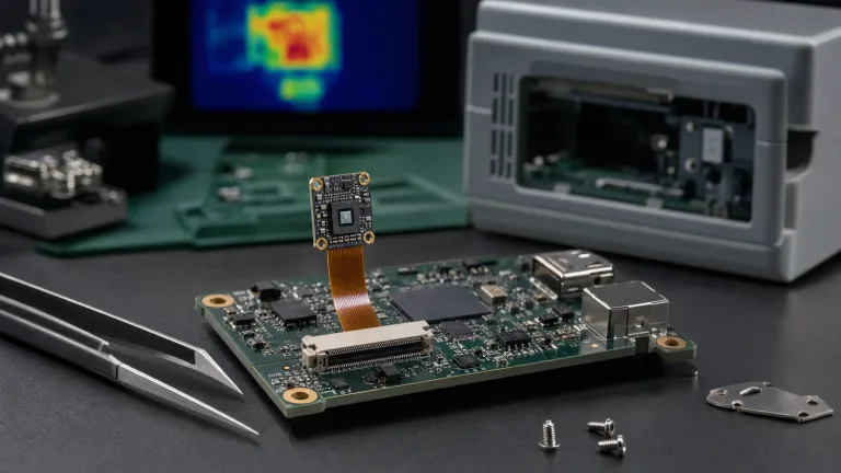 thermal imaging camera core TC160-NF compact SPI module on embedded IoT host board