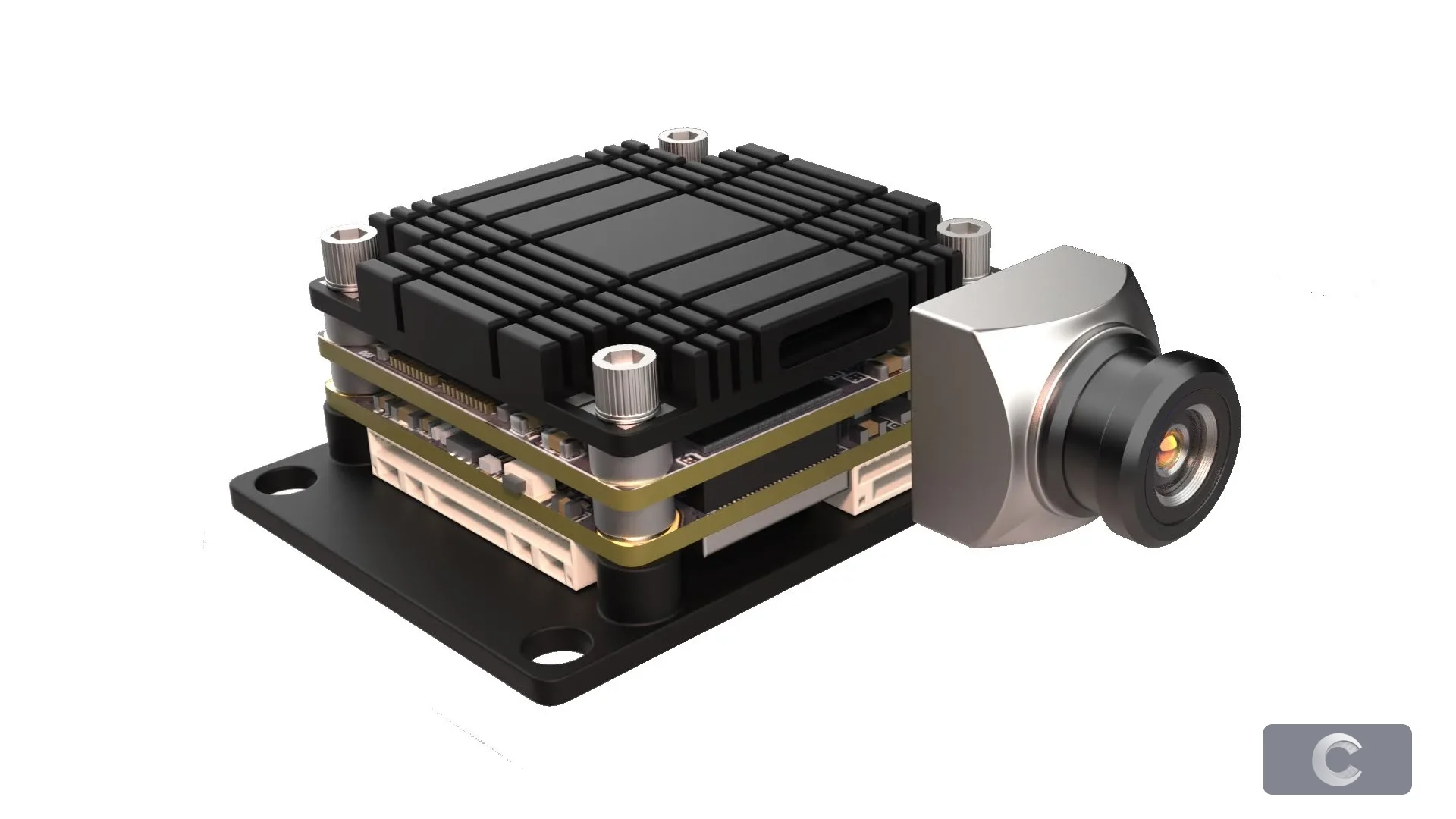 Placa compacta de seguimiento con IA para UAV de 4 TOPS y cámara visible HD TC01-HD