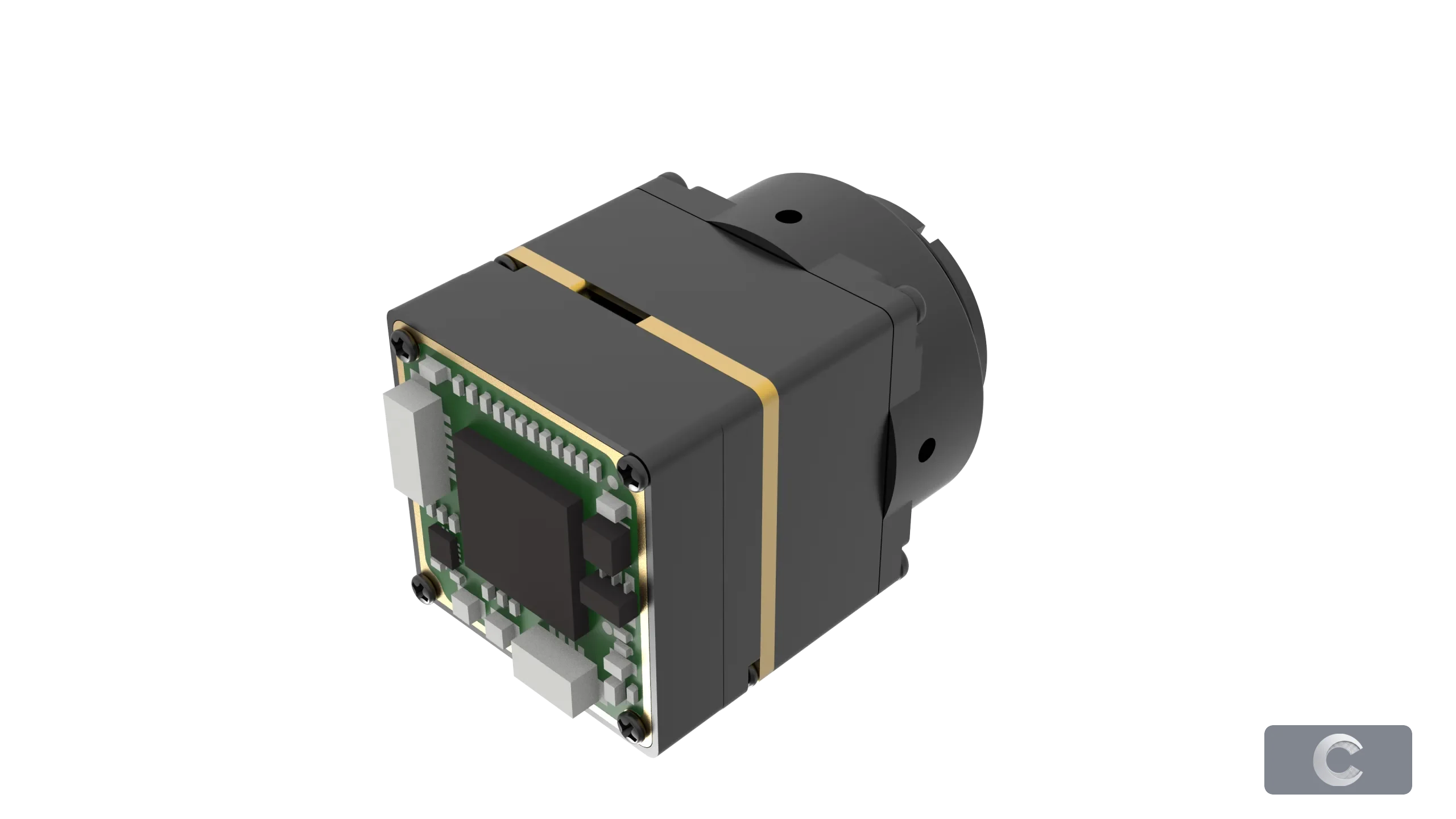 Vista em ângulo do produto do módulo de imagem térmica LWIR não refrigerado HR21-L612-USB 640×512