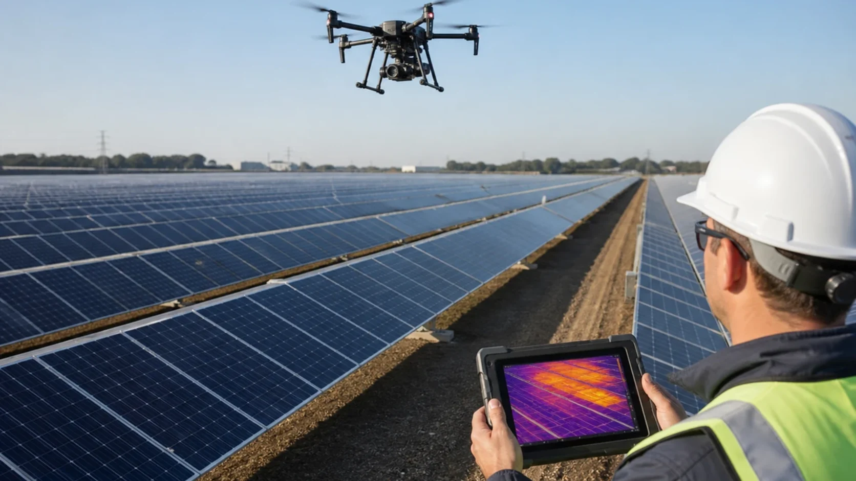 Drone Solar Thermal Inspection Application Drone solar thermal inspection application with thermal camera monitoring